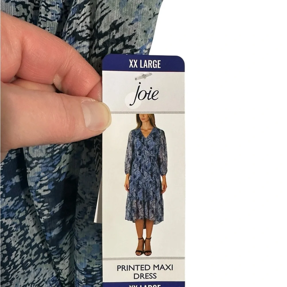 NWT Joie Blue Printed Parisian Paisley Tiered Maxi Dress Sz XXL